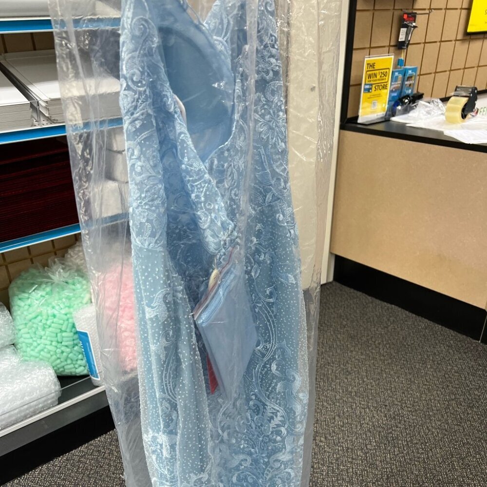 SALE NWT Dancing Queen 4357 Embroidered Prom Dress Blue Size XL - Picture 8 of 8